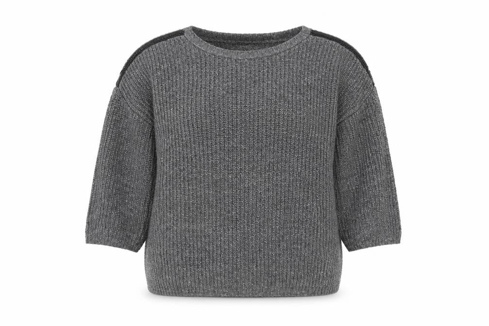 Marks & Spencer Womens Grey Round Neck Cotton Pullover Jumper Size 14