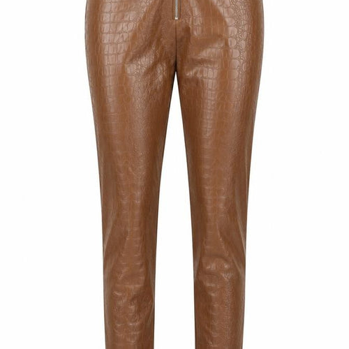 Preworn Womens Brown Animal Print Polyacrylate Fibre Trousers Size M L28 in Regular Zip