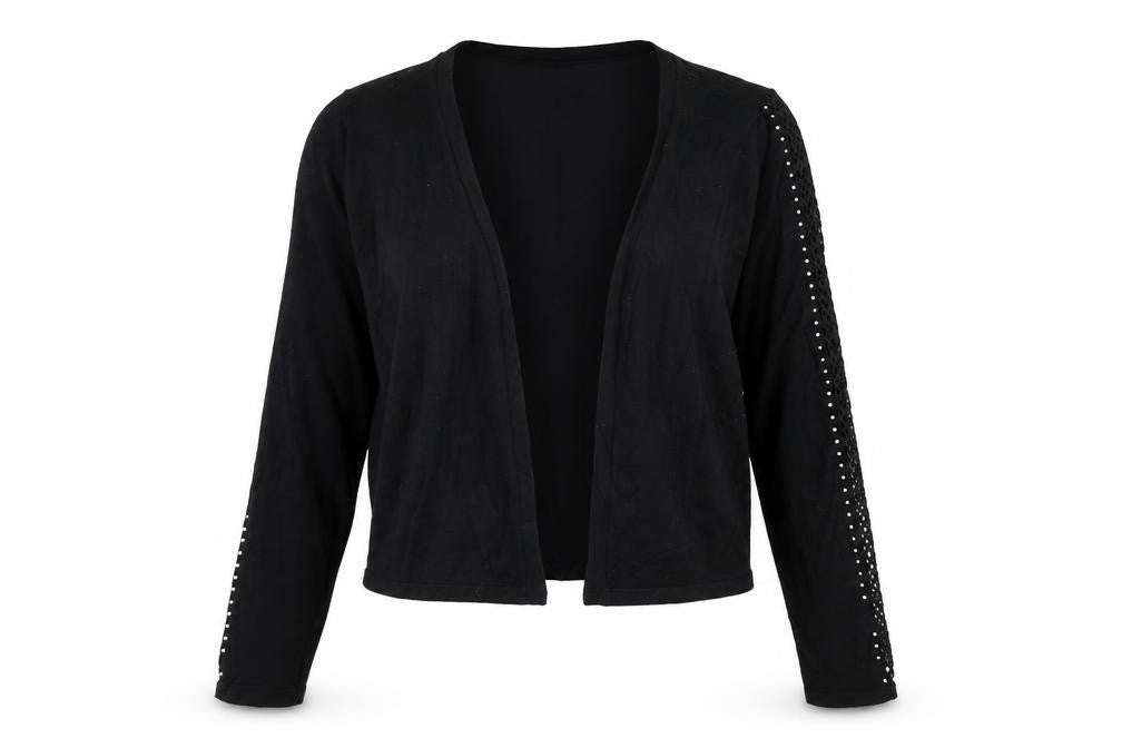 Matalan Womens Black Square Neck Viscose Cardigan Jumper Size M