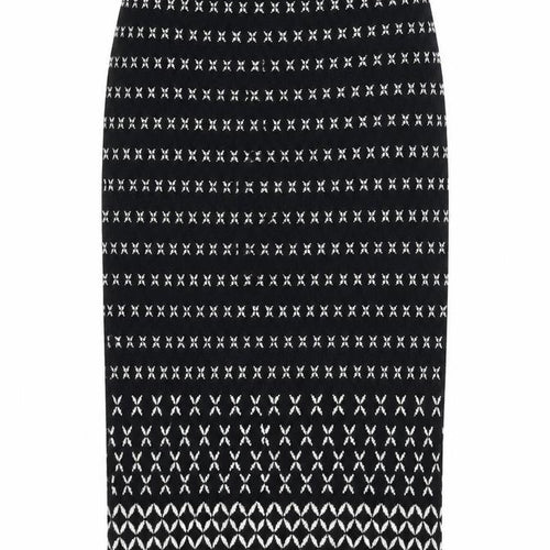 Max Studio Womens Black Geometric Viscose Straight & Pencil Skirt Size S