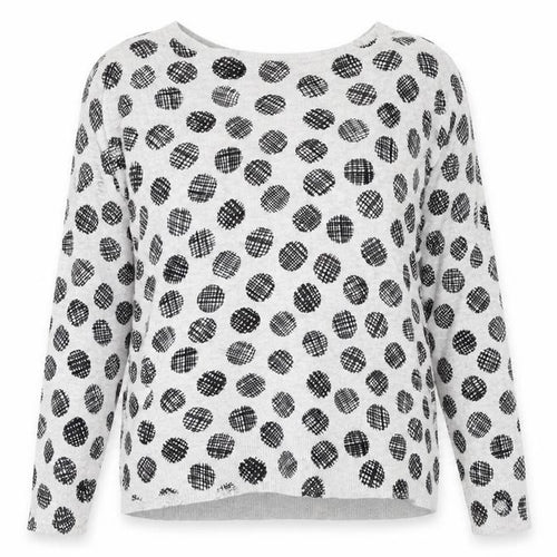 Marks & Spencer Womens Grey Round Neck Polka Dot Viscose Pullover Jumper Size 14