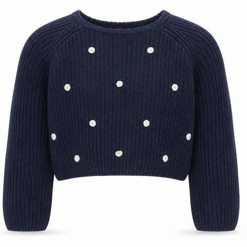 YD Girls Blue Round Neck Cotton Pullover Jumper Size 12-13 Years
