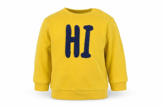 Front view of F&F Baby Yellow Cotton jumper, size 6-9, Months Pullover - Hi