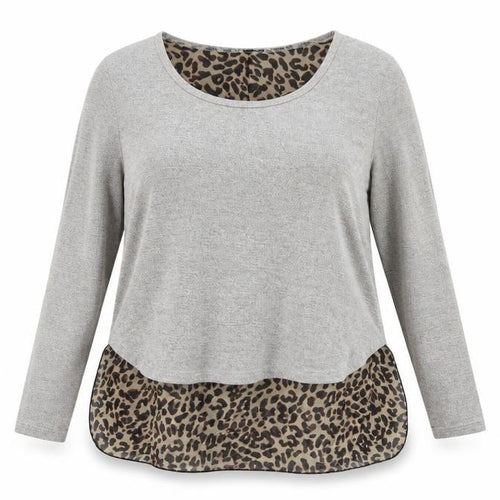 Izabel London Womens Grey Boat Neck Animal Print Viscose Pullover Jumper Size 14