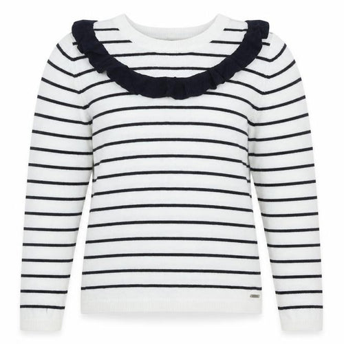 Autograph` Girls White Striped Viscose Basic Casual Size 10-11 Years Round Neck