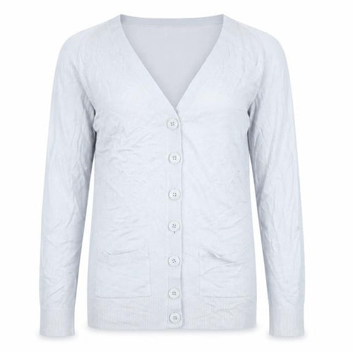 Marks and Spencer Womens Grey V-Neck Acrylic Cardigan Jumper Size 14