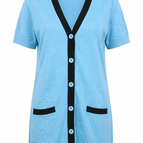 Casamia Womens Blue V-Neck Viscose Cardigan Jumper Size S