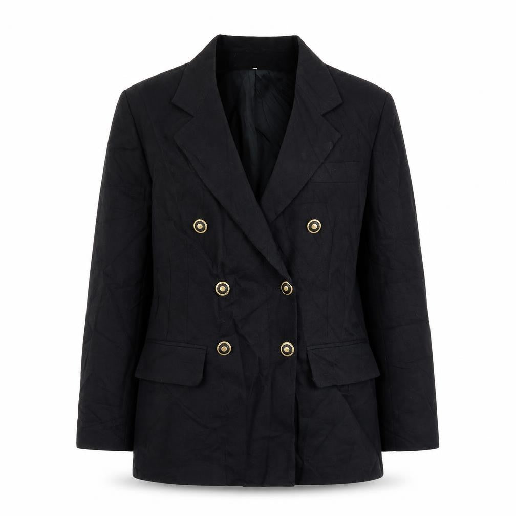 Front view of miss coral women’s black jacket, size UK 14