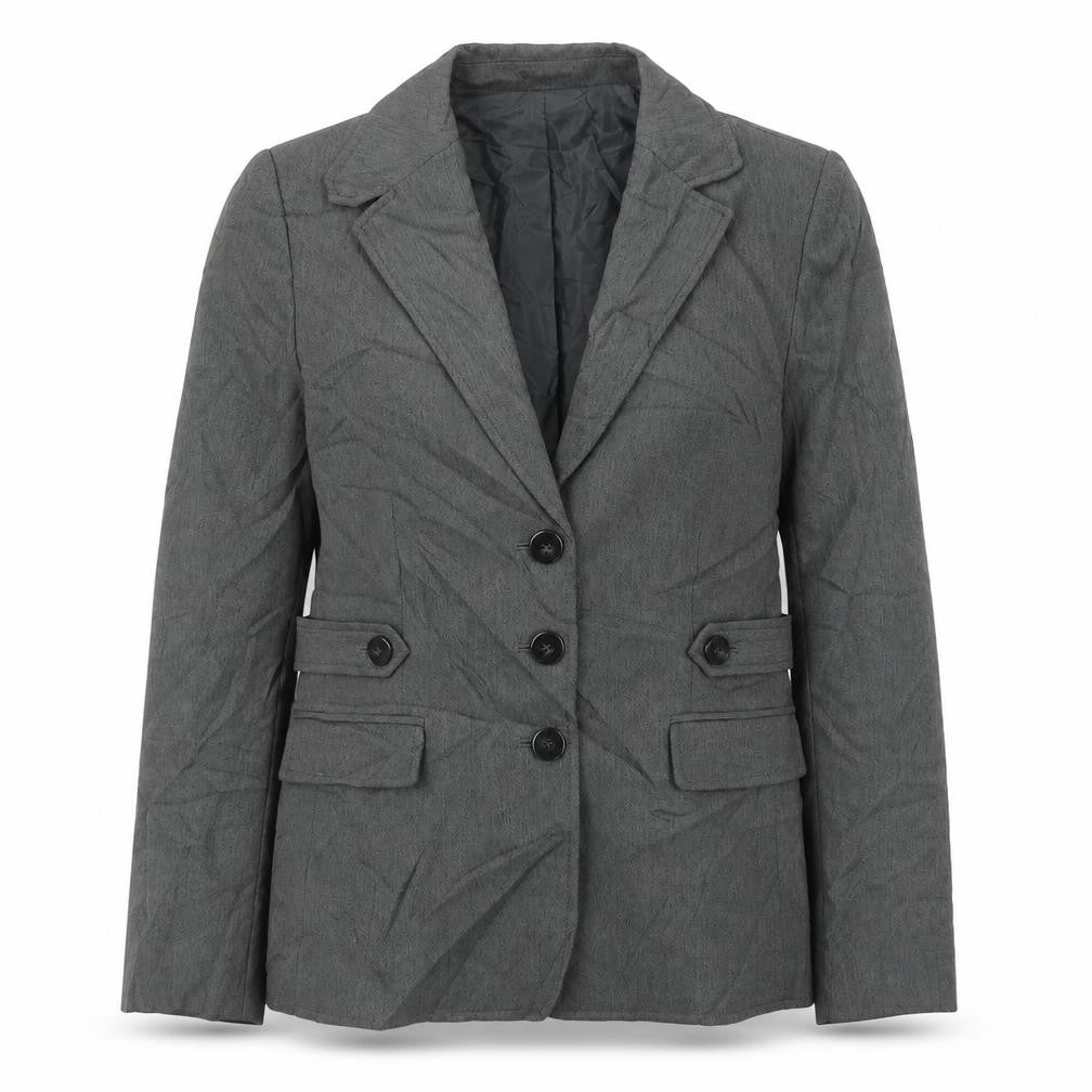 Front view of Tahari women’s grey jacket, size UK 6