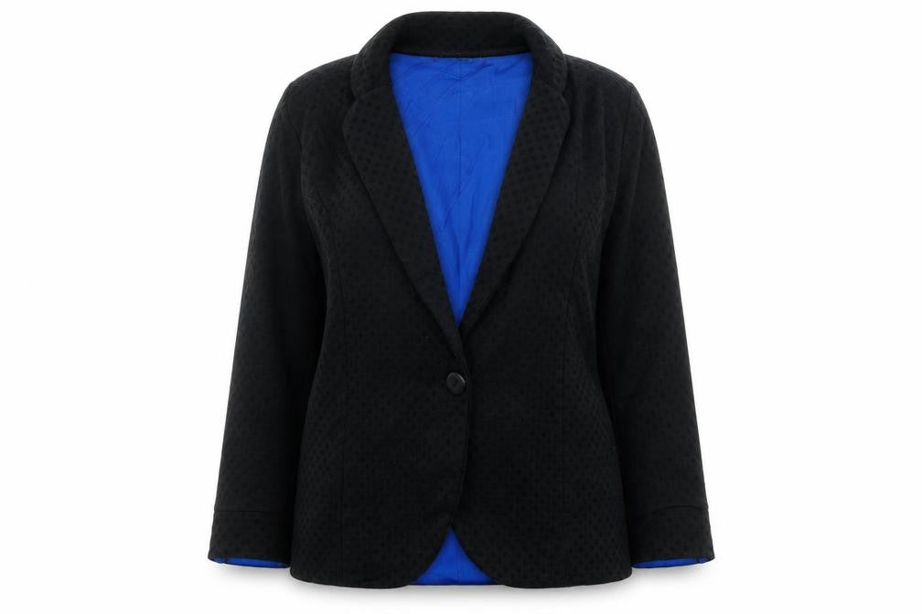 Front view of Signage women’s black jacket, size UK 10