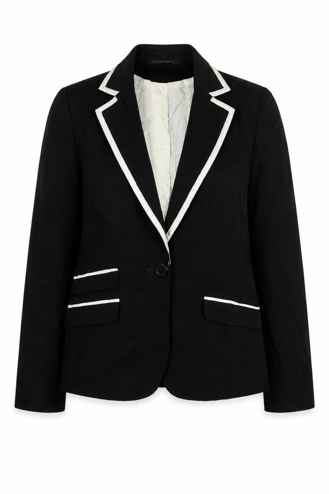 Front view of F&F women’s black jacket, size UK 12