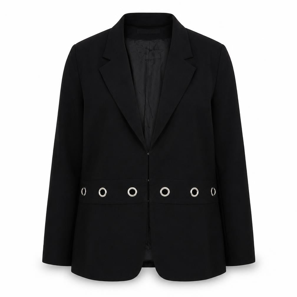 Front view of Classics women’s black jacket, size UK 16