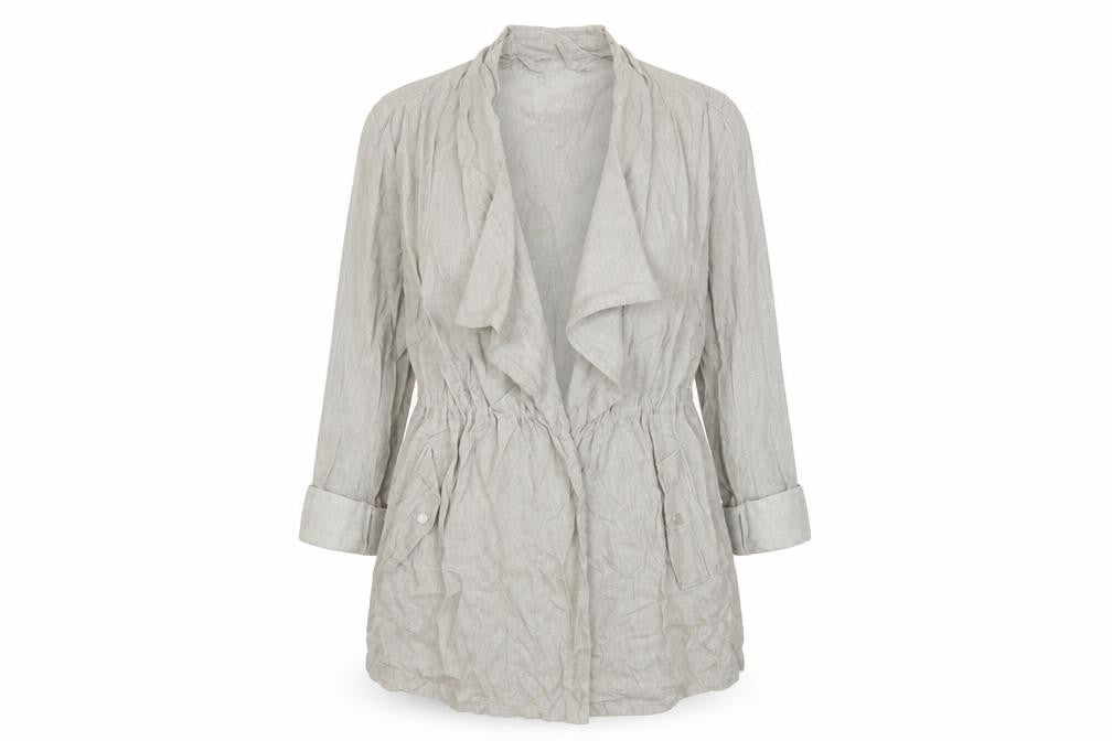 Front view of New Look women’s grey jacket blazer, size UK 14, drawstring