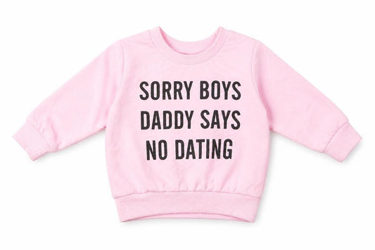 Front view of SHEIN Baby Pink Polyester jumper, size 6-9, Months Pullover - Sorry boys’
