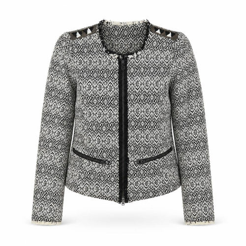 Pull&Bear Womens Black Geometric Jacket Size S Zip