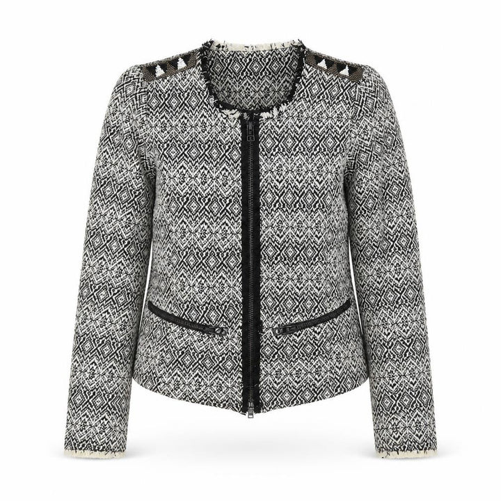 Pull&Bear Womens Black Geometric Jacket Size S Zip