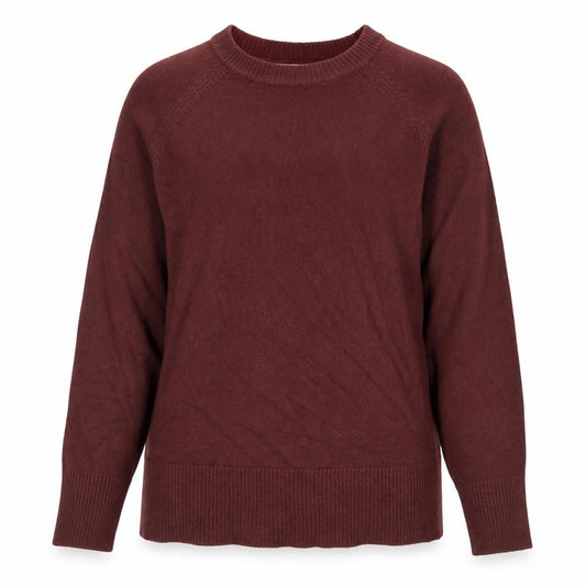 Front view of Papaya women’s brown round neck acrylic jumper, size UK 12