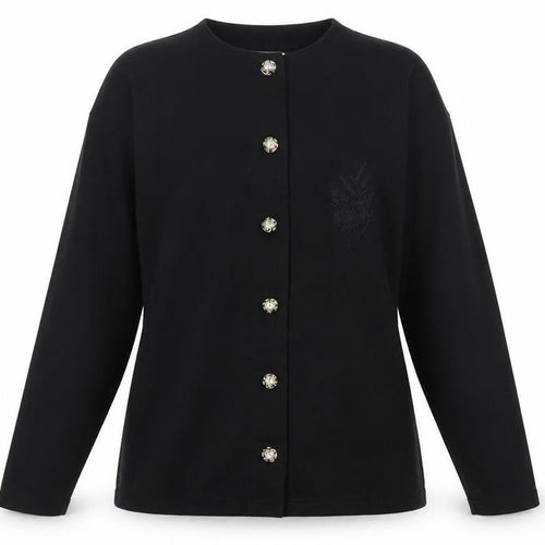 South Lodge Womens Black Round Neck Polyester Cardigan Jumper Size M
