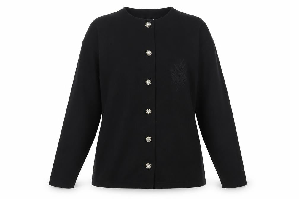 South Lodge Womens Black Round Neck Polyester Cardigan Jumper Size M