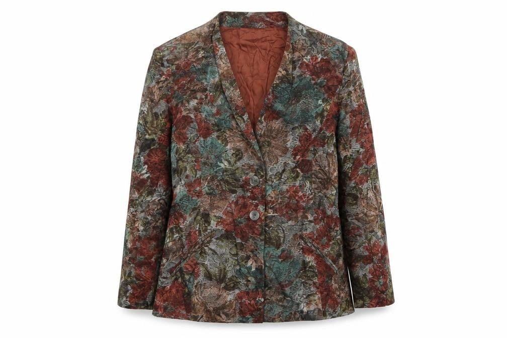 Klaus Steilman Womens Multicoloured Floral Cotton Jacket Blazer Size 10