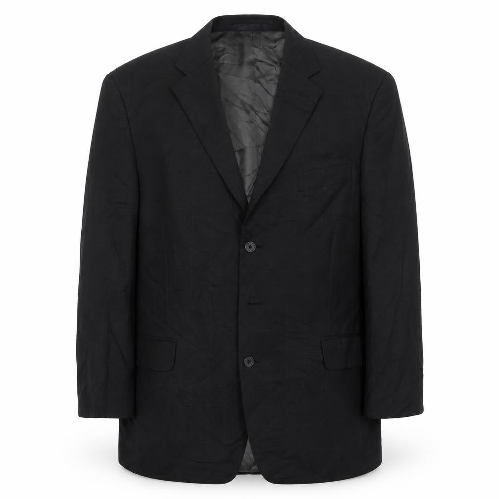 Front view of George men’s black polyester jacket suit jacket, size 42