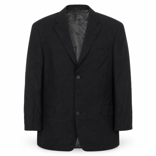 Front view of George men’s black polyester jacket suit jacket, size 42