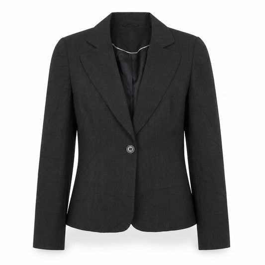 Front view of George women’s black jacket blazer, size UK 8, button