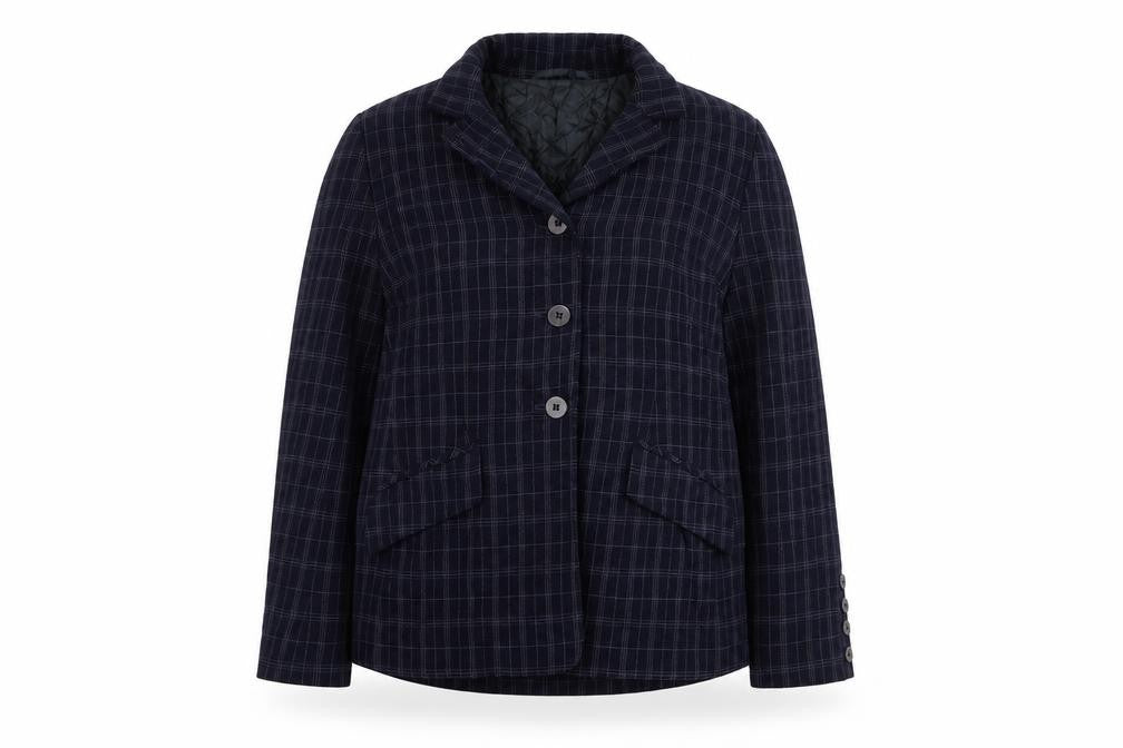 Front view of Precis women’s blue jacket blazer, size UK 8, button