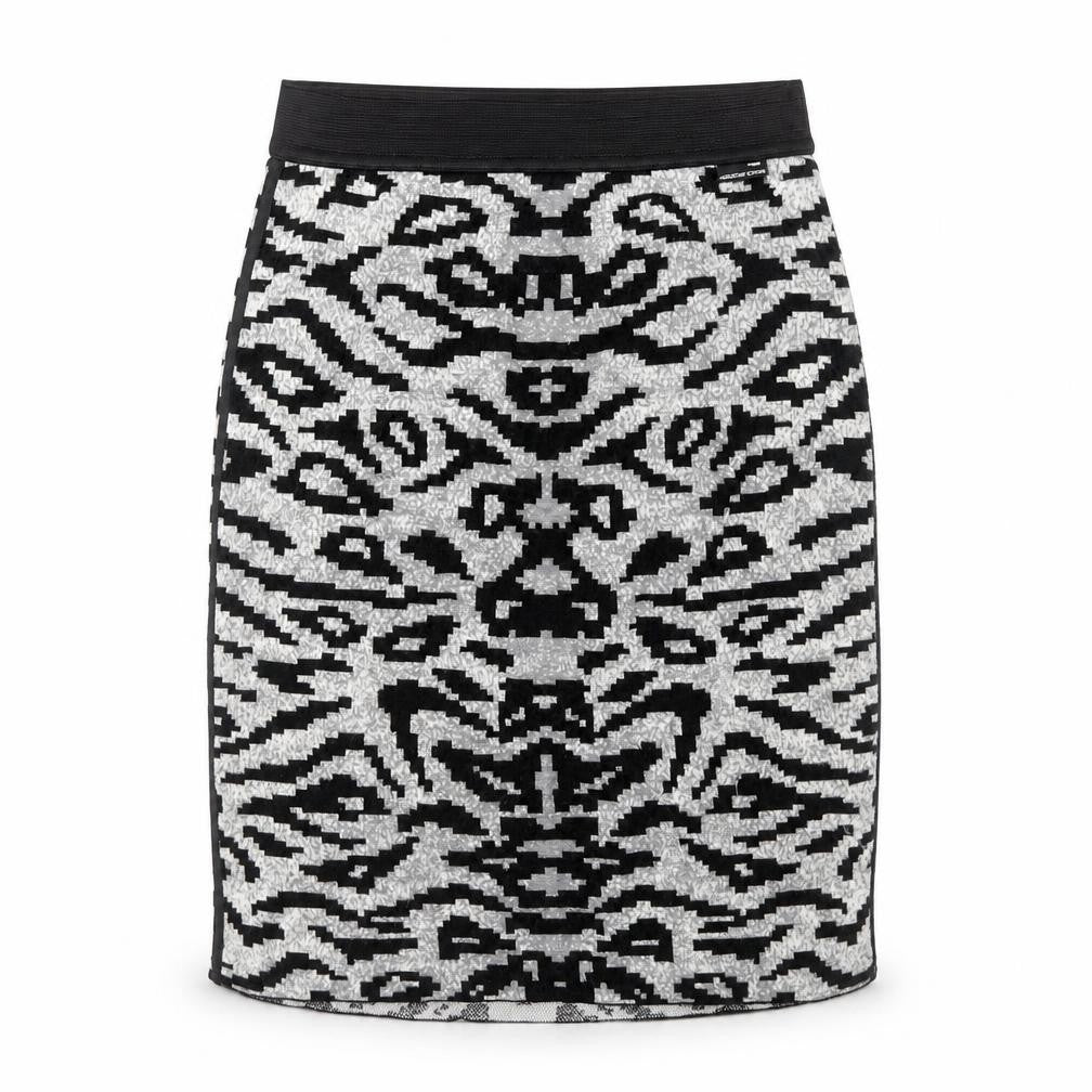 Marc Cain Womens Grey Geometric Wool Skater Skirt Size 28 in