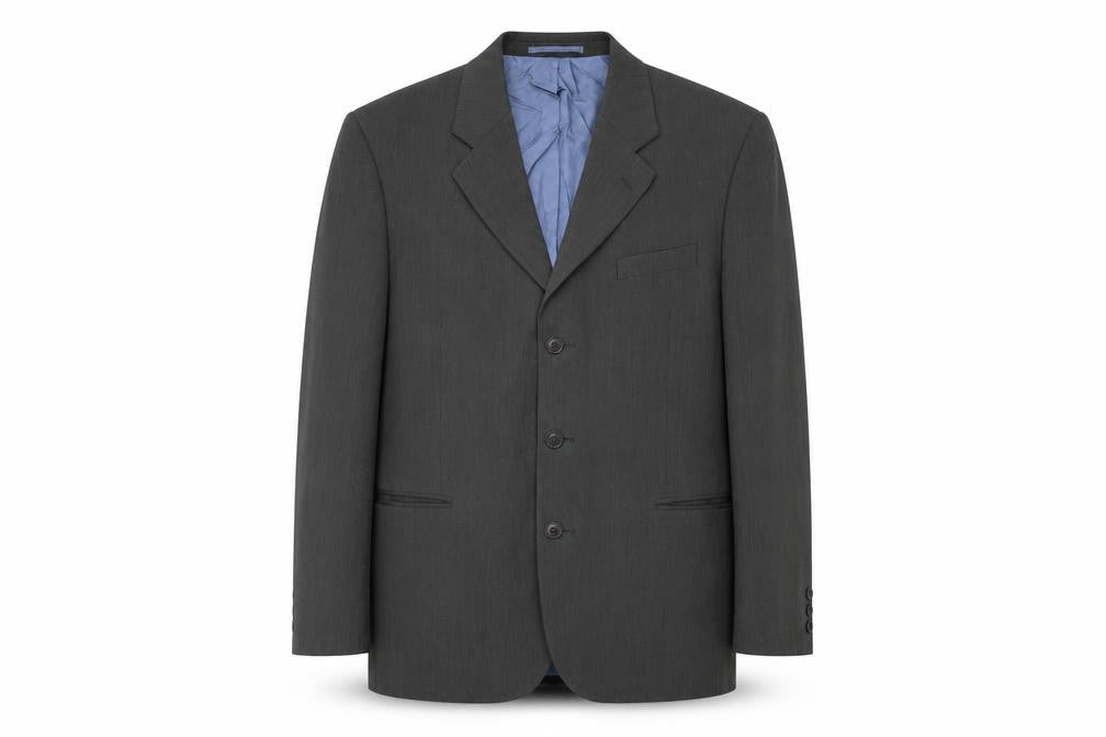 Front view of Sergio Rossi men’s grey lyocell jacket suit jacket, size 40