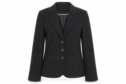 Front view of Next women’s black geometric jacket blazer, size UK 10
