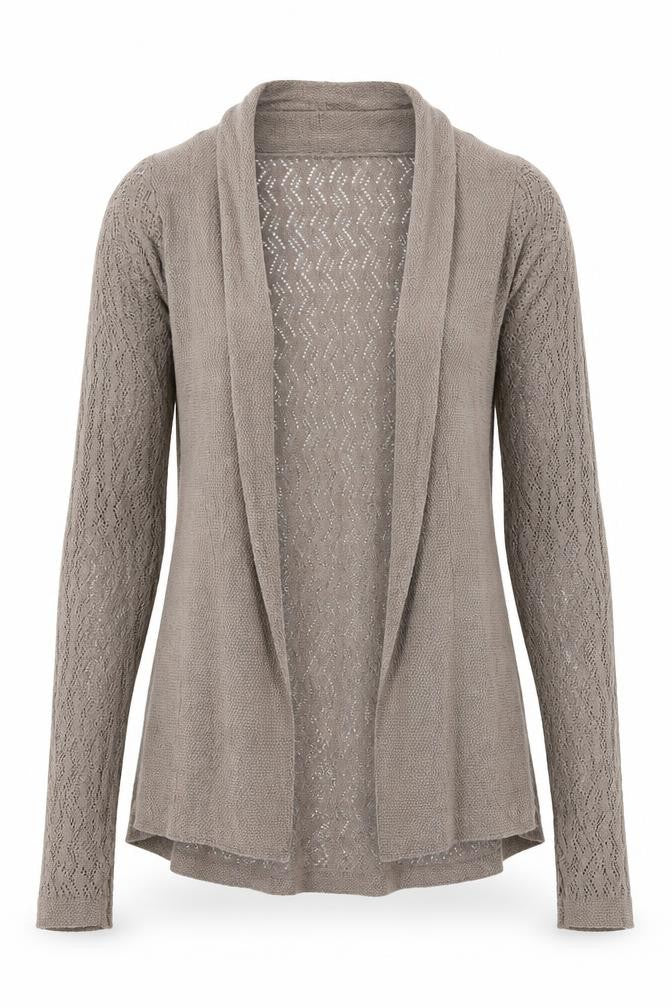 Marks & Spencer Womens Brown V-Neck Linen Cardigan Jumper Size 8