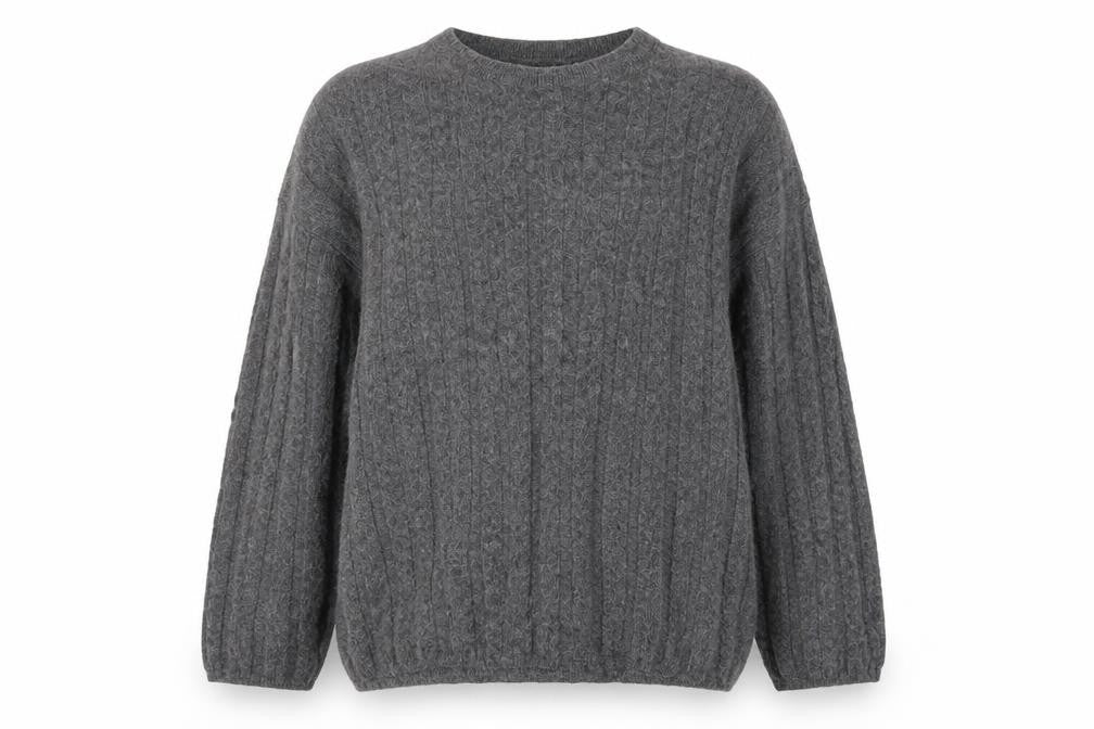 Front view of Zara women’s grey roll neck polyamide jumper, size M