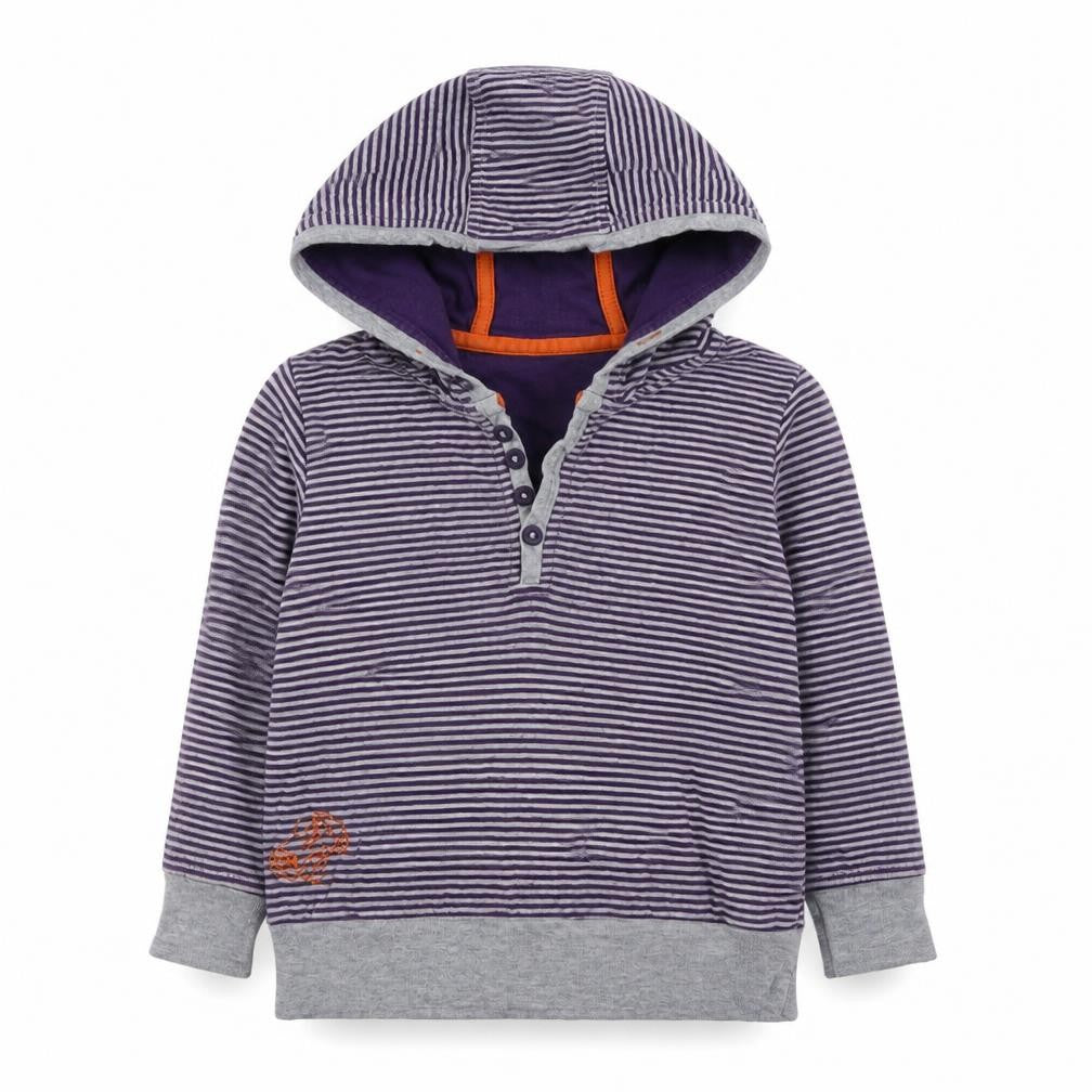 Marks and Spencer Boys Grey 100% Cotton Pullover Hoodie Size 2-3 Years Lace Up