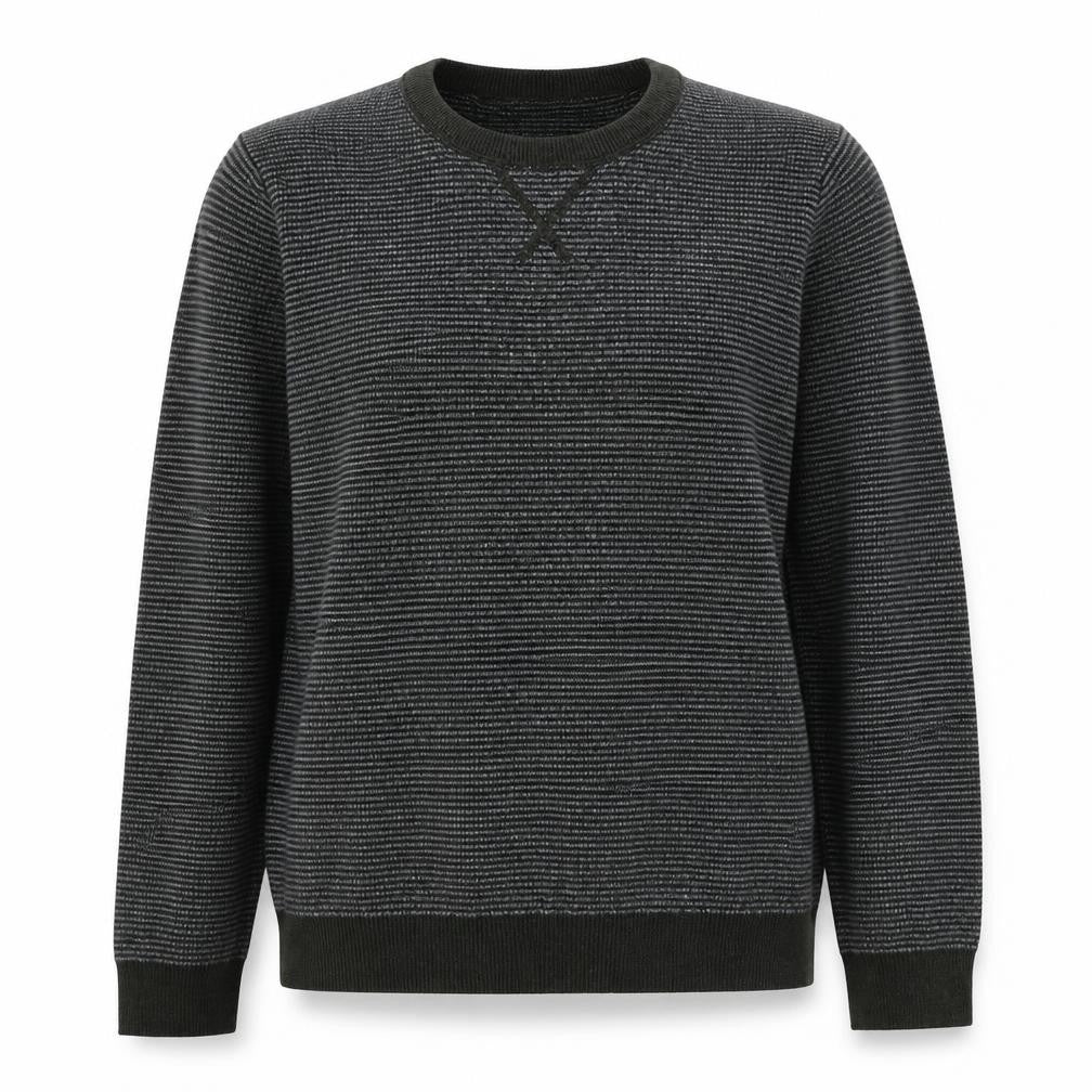 Front view of Marks & Spencer women’s grey round neck cotton jumper, size S