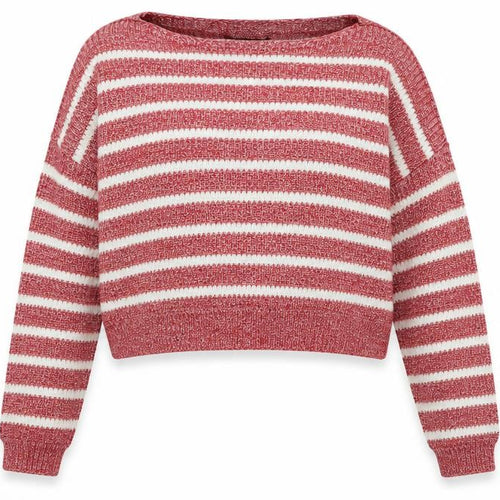 TALLY WEiJL Womens Red Round Neck Striped Acrylic Pullover Jumper Size M