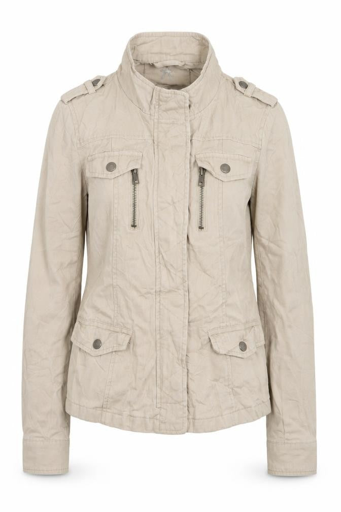 Front view of Primark women’s beige jacket, size UK 10