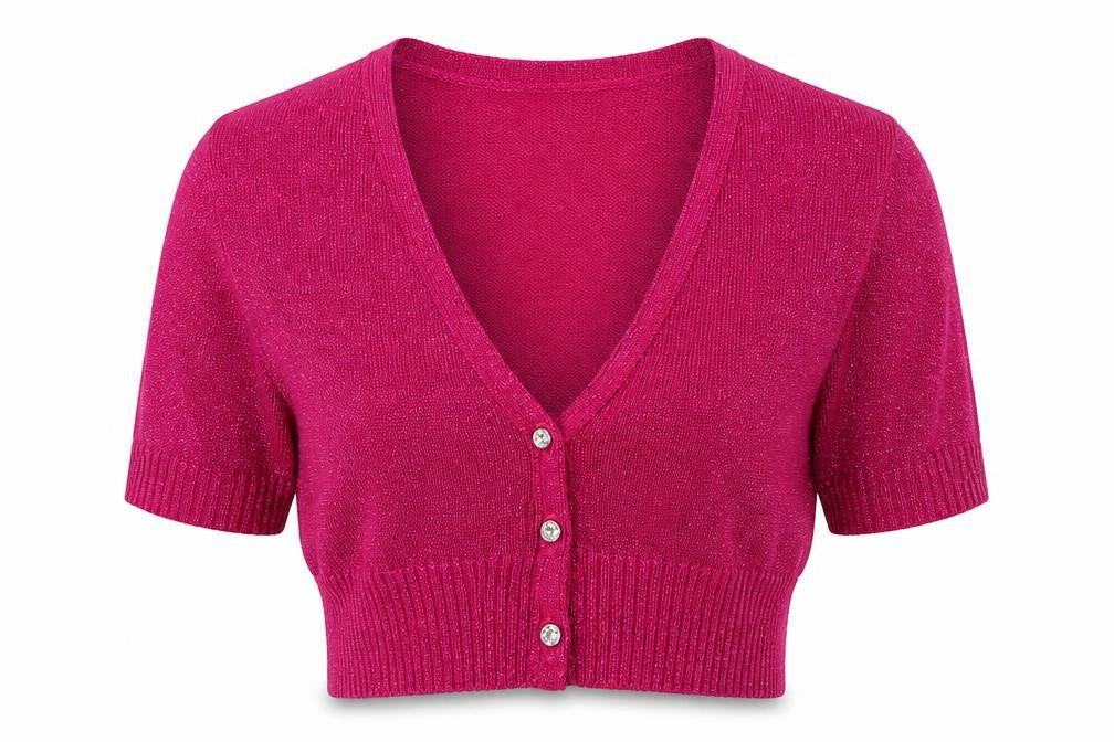 Select Womens Pink V-Neck Acrylic Cardigan Jumper Size 12