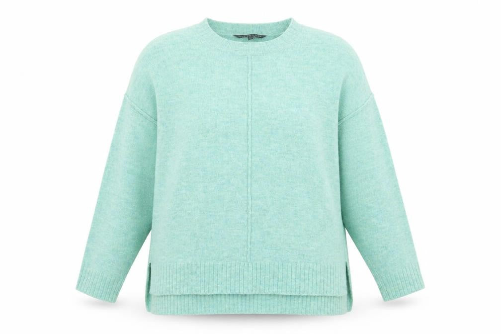 bonmarch Womens Green Crew Neck Acrylic Pullover Jumper Size 14