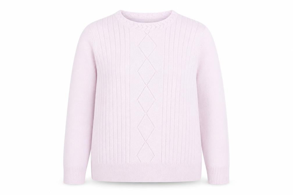 bonmarch Womens Pink Crew Neck Acrylic Pullover Jumper Size L