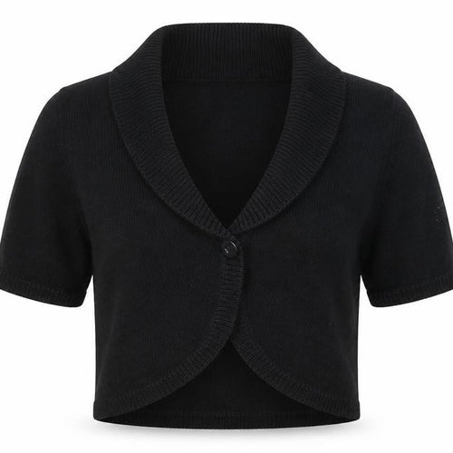 Precis Womens Black V-Neck Cotton Cardigan Jumper Size M