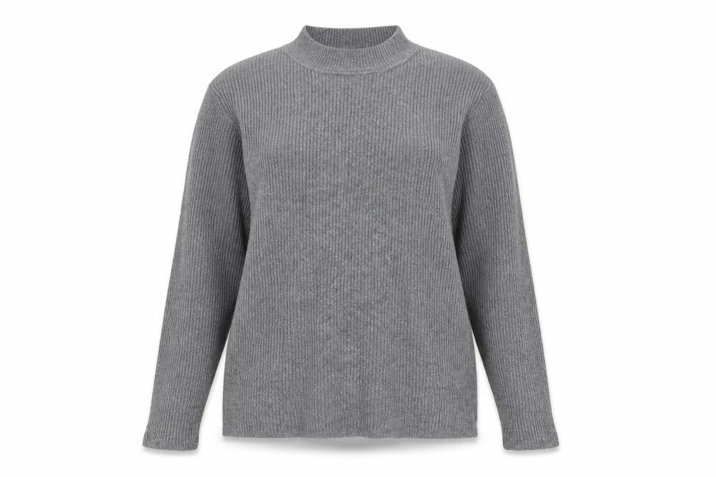 Primark Womens Grey Mock Neck Viscose Pullover Jumper Size 18