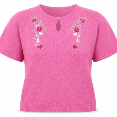 EWM Womens Pink Round Neck Acrylic Pullover Jumper Size 14
