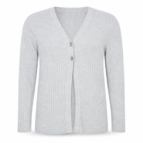 Mackays Womens Silver V-Neck Viscose Cardigan Jumper Size 18