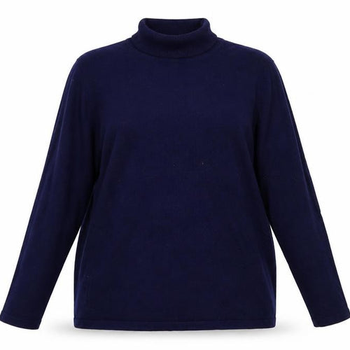 Signature Experience Womens Blue Roll Neck Viscose Pullover Jumper Size XL