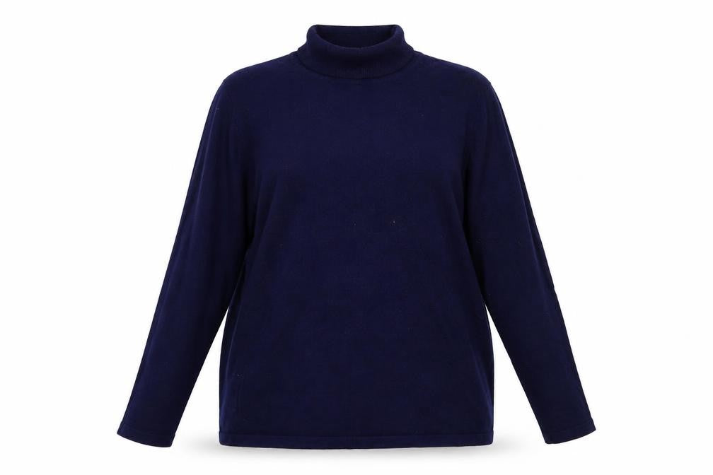 Signature Experience Womens Blue Roll Neck Viscose Pullover Jumper Size XL