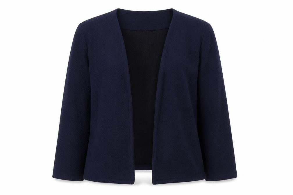 Front view of Papaya women’s blue jacket blazer, size UK 12