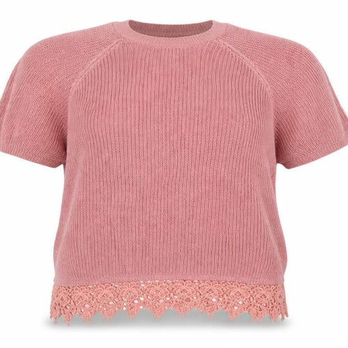 F&F Womens Pink Round Neck Cotton Pullover Jumper Size 14