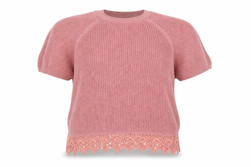 F&F Womens Pink Round Neck Cotton Pullover Jumper Size 14