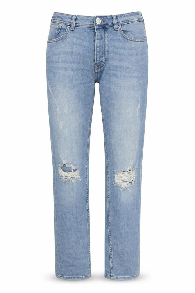 Primark Womens Blue Cotton Straight Jeans Size 34 in L37 in Regular